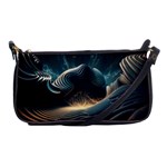 Ai Generated Swirl Space Design Fractal Light Shoulder Clutch Bag Front