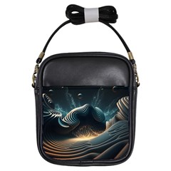 Ai Generated Swirl Space Design Fractal Light Girls Sling Bag