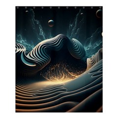 Ai Generated Swirl Space Design Fractal Light Shower Curtain 60  X 72  (medium)  by Ravend