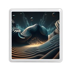 Ai Generated Swirl Space Design Fractal Light Memory Card Reader (Square)