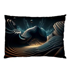 Ai Generated Swirl Space Design Fractal Light Pillow Case (Two Sides)