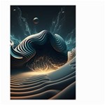 Ai Generated Swirl Space Design Fractal Light Small Garden Flag (Two Sides) Back