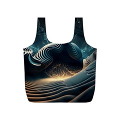 Ai Generated Swirl Space Design Fractal Light Full Print Recycle Bag (s) by Ravend