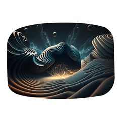 Ai Generated Swirl Space Design Fractal Light Mini Square Pill Box