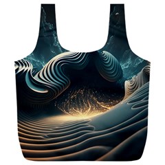 Ai Generated Swirl Space Design Fractal Light Full Print Recycle Bag (XXXL)