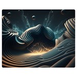 Ai Generated Swirl Space Design Fractal Light One Side Premium Plush Fleece Blanket (Medium) 60 x50  Blanket Front