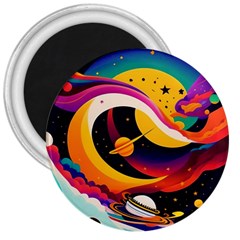 Ai Generated Moon Art Design Graphic Shape 3  Magnets by Ravend