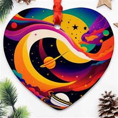 Ai Generated Moon Art Design Graphic Shape Ornament (heart) by Ravend