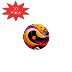 Ai Generated Moon Art Design Graphic Shape 1  Mini Magnet (10 Pack)  by Ravend