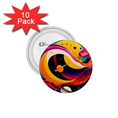 Ai Generated Moon Art Design Graphic Shape 1 75  Buttons (10 Pack) by Ravend