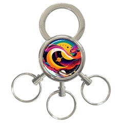 Ai Generated Moon Art Design Graphic Shape 3-ring Key Chain by Ravend