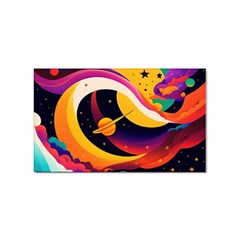 Ai Generated Moon Art Design Graphic Shape Sticker (rectangular) by Ravend