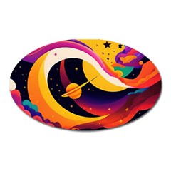 Ai Generated Moon Art Design Graphic Shape Oval Magnet by Ravend