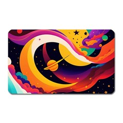 Ai Generated Moon Art Design Graphic Shape Magnet (rectangular) by Ravend