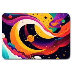 Ai Generated Moon Art Design Graphic Shape Large Doormat by Ravend