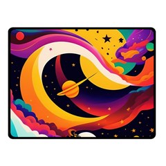 Ai Generated Moon Art Design Graphic Shape One Side Fleece Blanket (small) by Ravend