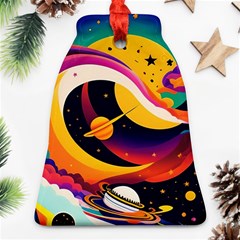 Ai Generated Moon Art Design Graphic Shape Bell Ornament (two Sides) by Ravend