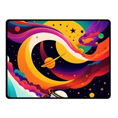 Ai Generated Moon Art Design Graphic Shape Fleece Blanket (small) by Ravend