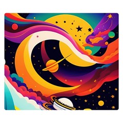 Ai Generated Moon Art Design Graphic Shape Premium Plush Fleece Blanket (small) by Ravend