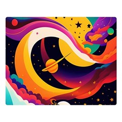 Ai Generated Moon Art Design Graphic Shape Premium Plush Fleece Blanket (large) by Ravend