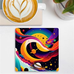 Ai Generated Moon Art Design Graphic Shape Uv Print Square Tile Coaster  by Ravend