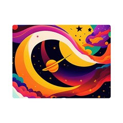 Ai Generated Moon Art Design Graphic Shape One Side Premium Plush Fleece Blanket (mini)