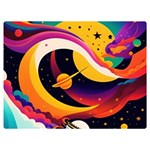 Ai Generated Moon Art Design Graphic Shape One Side Premium Plush Fleece Blanket (Extra Small) 40 x30  Blanket Front