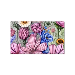 Broken And Budding Watercolor Flowers Sticker Rectangular (100 Pack) by GardenOfOphir