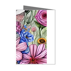 Broken And Budding Watercolor Flowers Mini Greeting Cards (pkg Of 8) by GardenOfOphir