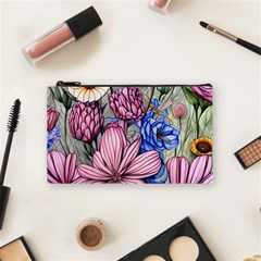 Broken And Budding Watercolor Flowers Cosmetic Bag (small) by GardenOfOphir