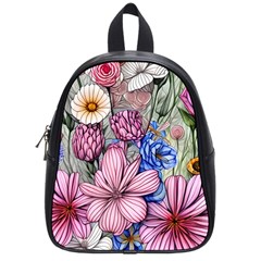 Broken And Budding Watercolor Flowers School Bag (small) by GardenOfOphir