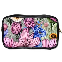 Broken And Budding Watercolor Flowers Toiletries Bag (two Sides) by GardenOfOphir