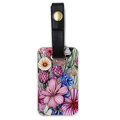 Broken And Budding Watercolor Flowers Luggage Tag (one Side) by GardenOfOphir