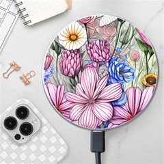 Broken And Budding Watercolor Flowers Wireless Fast Charger(white) by GardenOfOphir