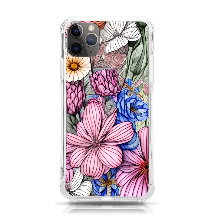 Broken And Budding Watercolor Flowers iPhone 11 Pro Max 6.5 Inch TPU UV Print Case