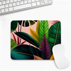 Ai Generated Tropical Leaves Foliage Wallpaper Small Mousepad by Ravend