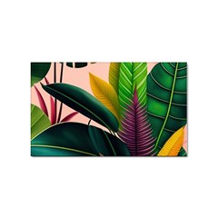 Ai Generated Tropical Leaves Foliage Wallpaper Sticker (rectangular) by Ravend