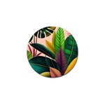 Ai Generated Tropical Leaves Foliage Wallpaper Golf Ball Marker Front