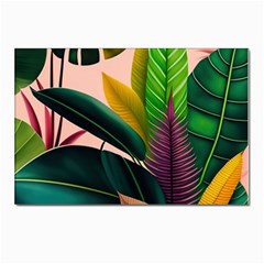 Ai Generated Tropical Leaves Foliage Wallpaper Postcard 4 x 6  (pkg Of 10) by Ravend