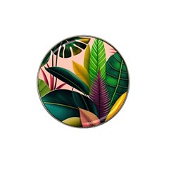 Ai Generated Tropical Leaves Foliage Wallpaper Hat Clip Ball Marker by Ravend