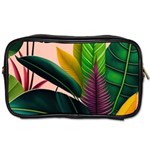 Ai Generated Tropical Leaves Foliage Wallpaper Toiletries Bag (One Side) Front