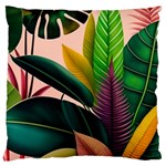 Ai Generated Tropical Leaves Foliage Wallpaper Large Cushion Case (One Side) Front