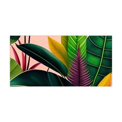 Ai Generated Tropical Leaves Foliage Wallpaper Yoga Headband by Ravend