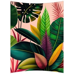 Ai Generated Tropical Leaves Foliage Wallpaper Back Support Cushion by Ravend