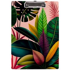 Ai Generated Tropical Leaves Foliage Wallpaper A4 Acrylic Clipboard by Ravend