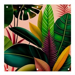 Ai Generated Tropical Leaves Foliage Wallpaper Banner And Sign 4  X 4  by Ravend