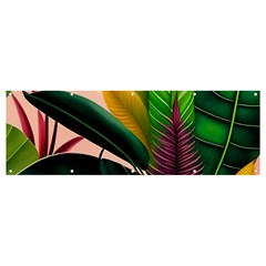 Ai Generated Tropical Leaves Foliage Wallpaper Banner And Sign 12  X 4  by Ravend