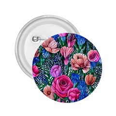 Bright And Brilliant Watercolor Flowers 2 25  Buttons by GardenOfOphir