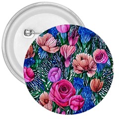 Bright And Brilliant Watercolor Flowers 3  Buttons by GardenOfOphir