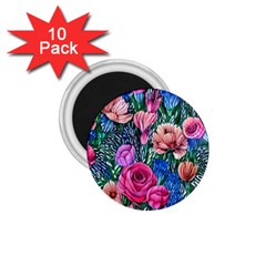 Bright And Brilliant Watercolor Flowers 1 75  Magnets (10 Pack)  by GardenOfOphir